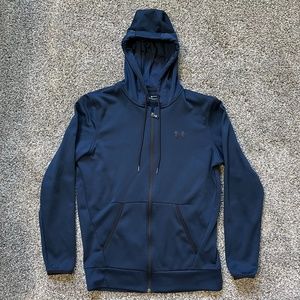 Under Armour Men's Blue Coldgear Fleece Hoodie, Size Small, Warm